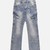 Concert Outfit Versatile Multi-Pocket Straight-Leg Jeans