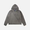 Concert Outfit Vintage Asymmetric Woven Knit Hoodie