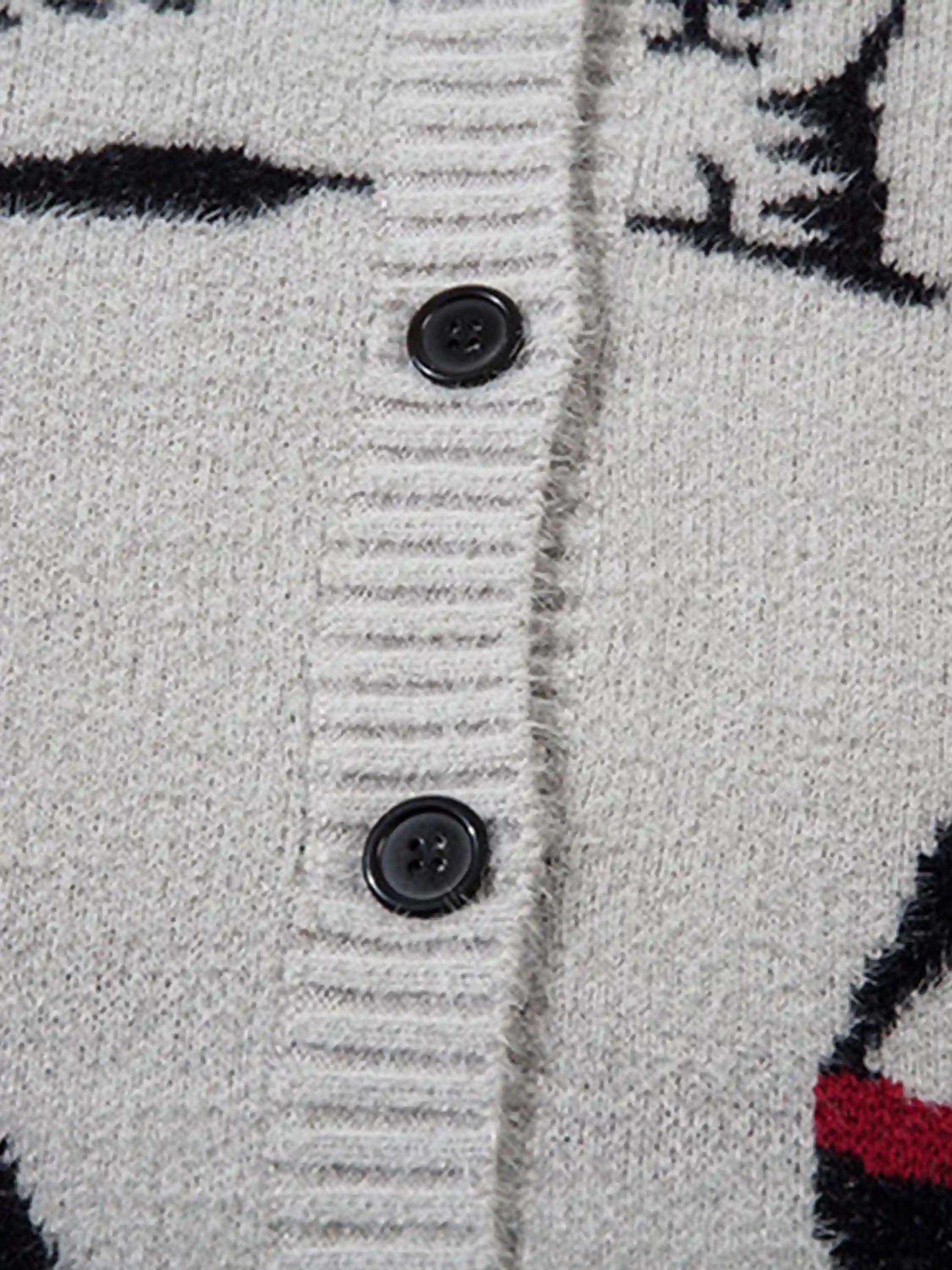 Concert Outfit Vintage Cat Jacquard Knit Cardigan