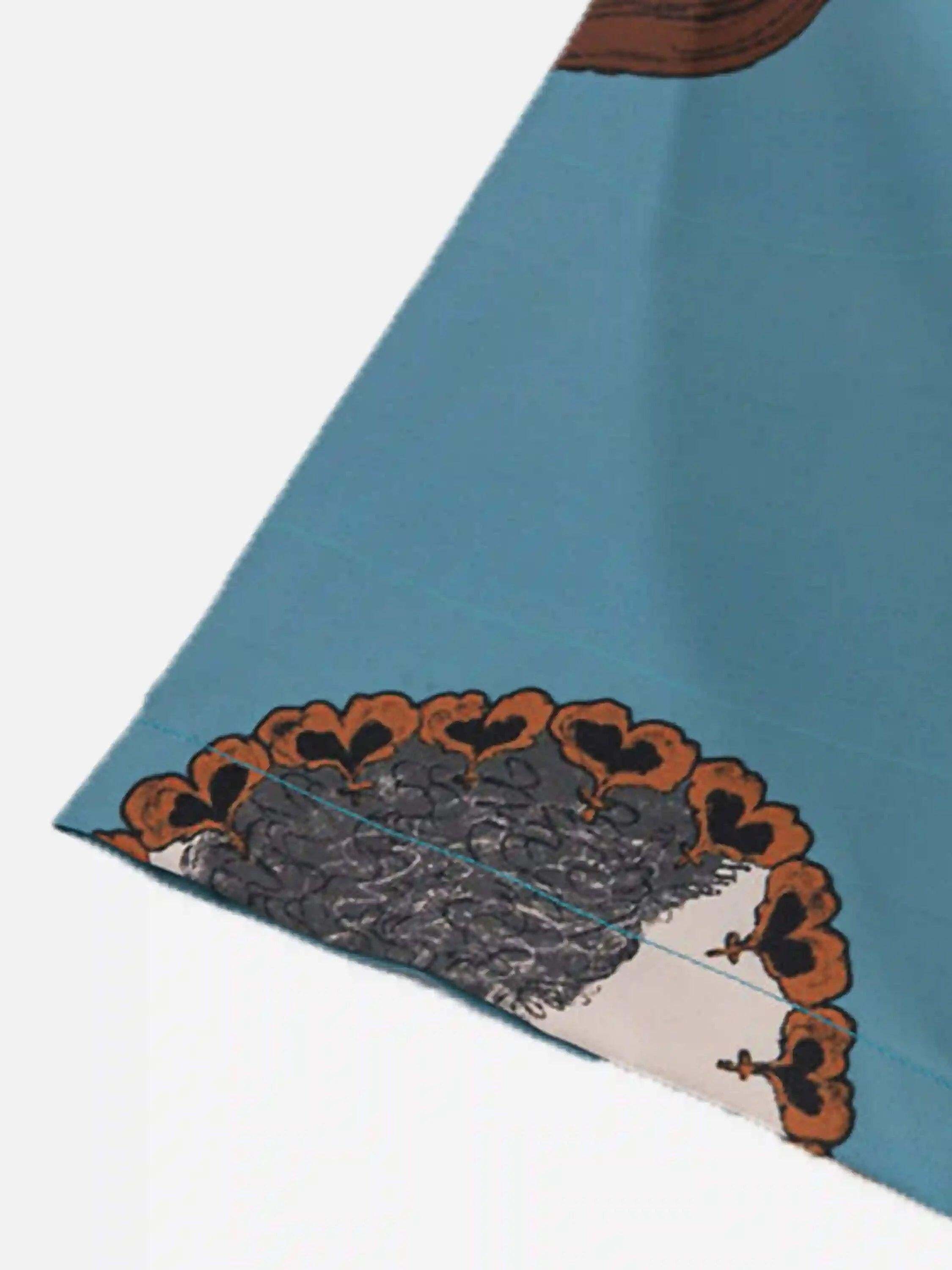 Concert Outfit Vintage Cat Print Short Sleeve Shirt