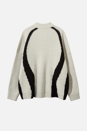 Concert Outfit Vintage Contrasting Colors Sweater