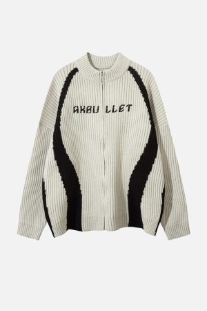Concert Outfit Vintage Contrasting Colors Sweater