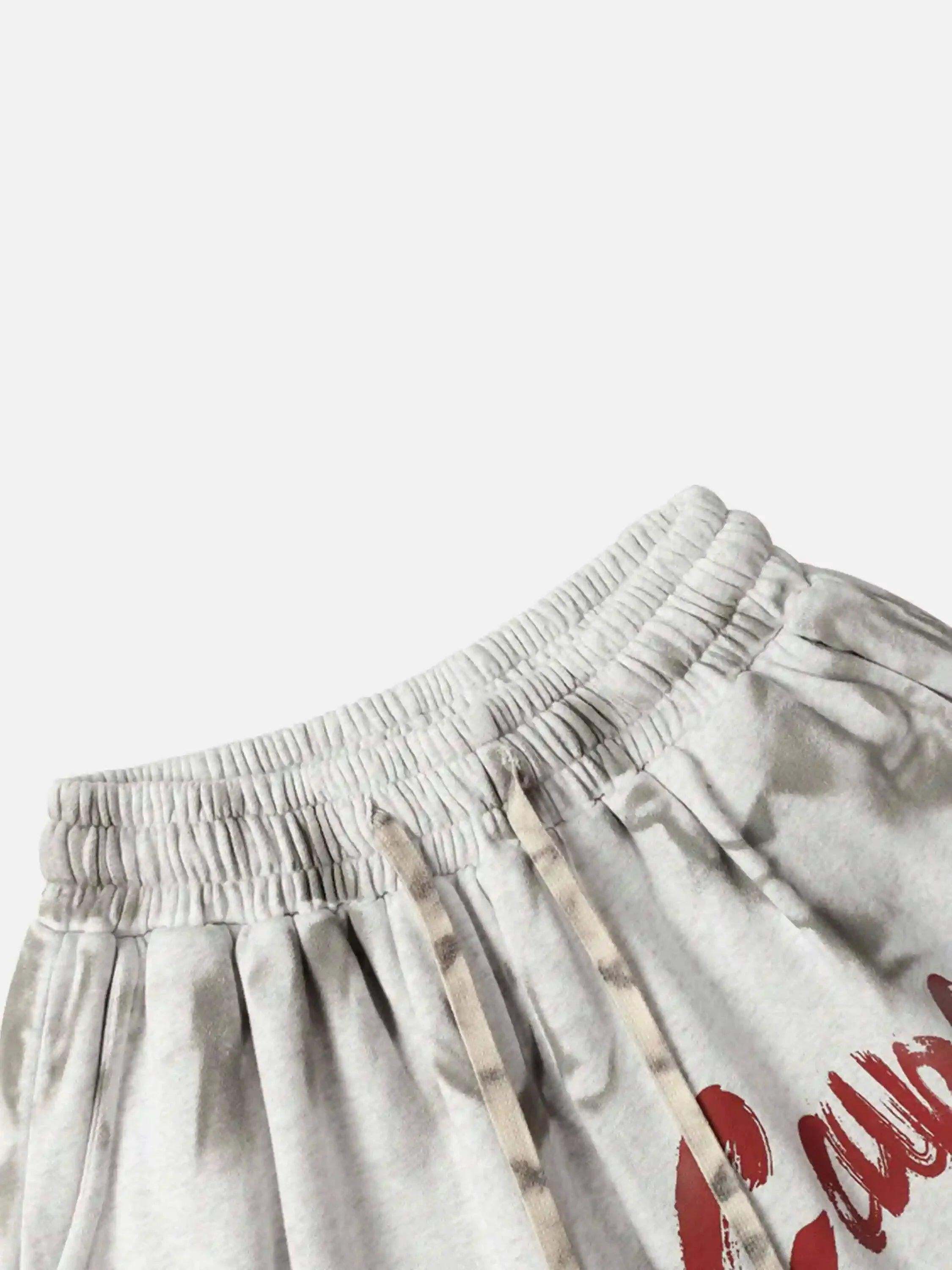 Concert Outfit Vintage Dirty Elastic Drawstring Loose Shorts