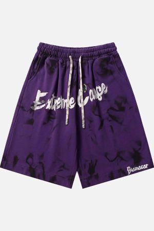 Concert Outfit Vintage Dirty Elastic Drawstring Loose Shorts