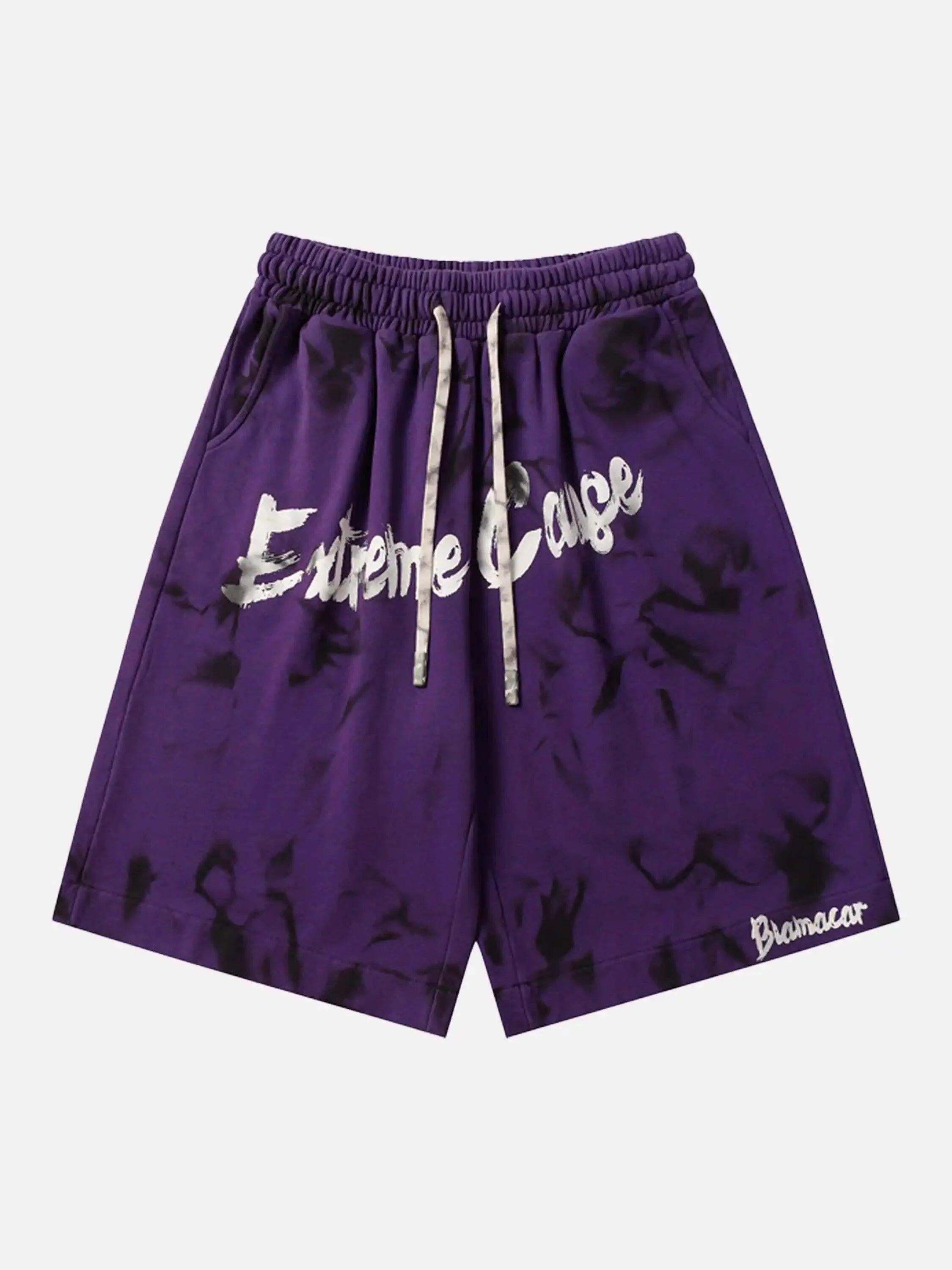 Concert Outfit Vintage Dirty Elastic Drawstring Loose Shorts