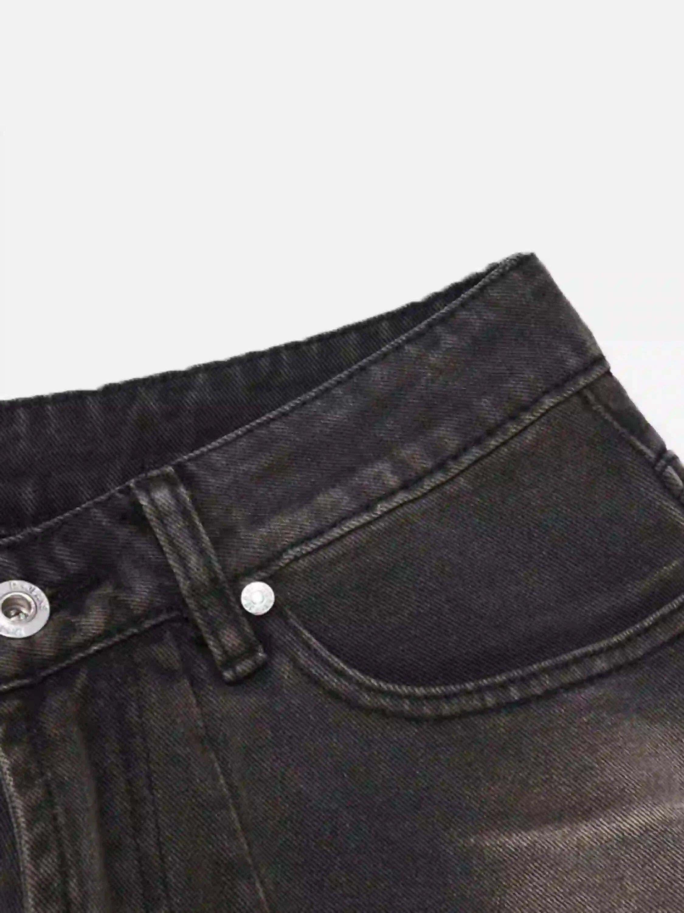 Concert Outfit Vintage Distressed Denim Gradient Shorts