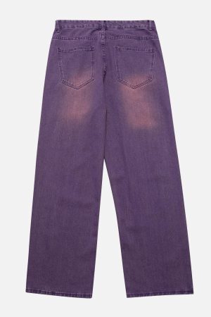 Concert Outfit Vintage Distressed Large Pocket Jeans