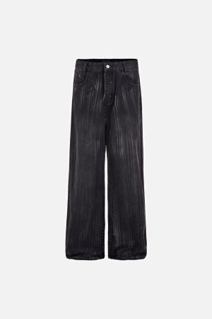 Concert Outfit Vintage Distressed Scratched Tie-Dye Jeans