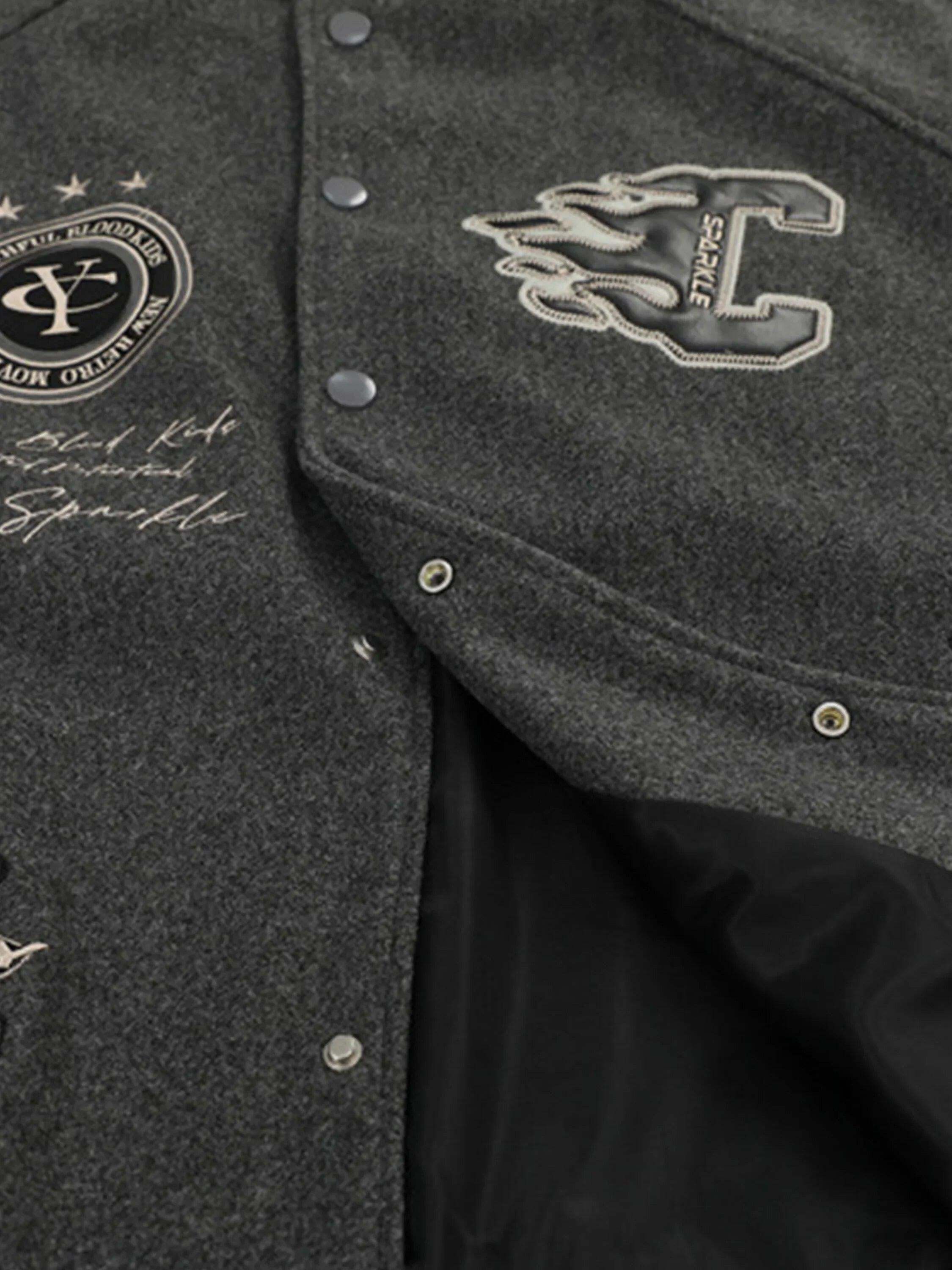Concert Outfit Vintage Embroidered Varsity Baseball Jacket