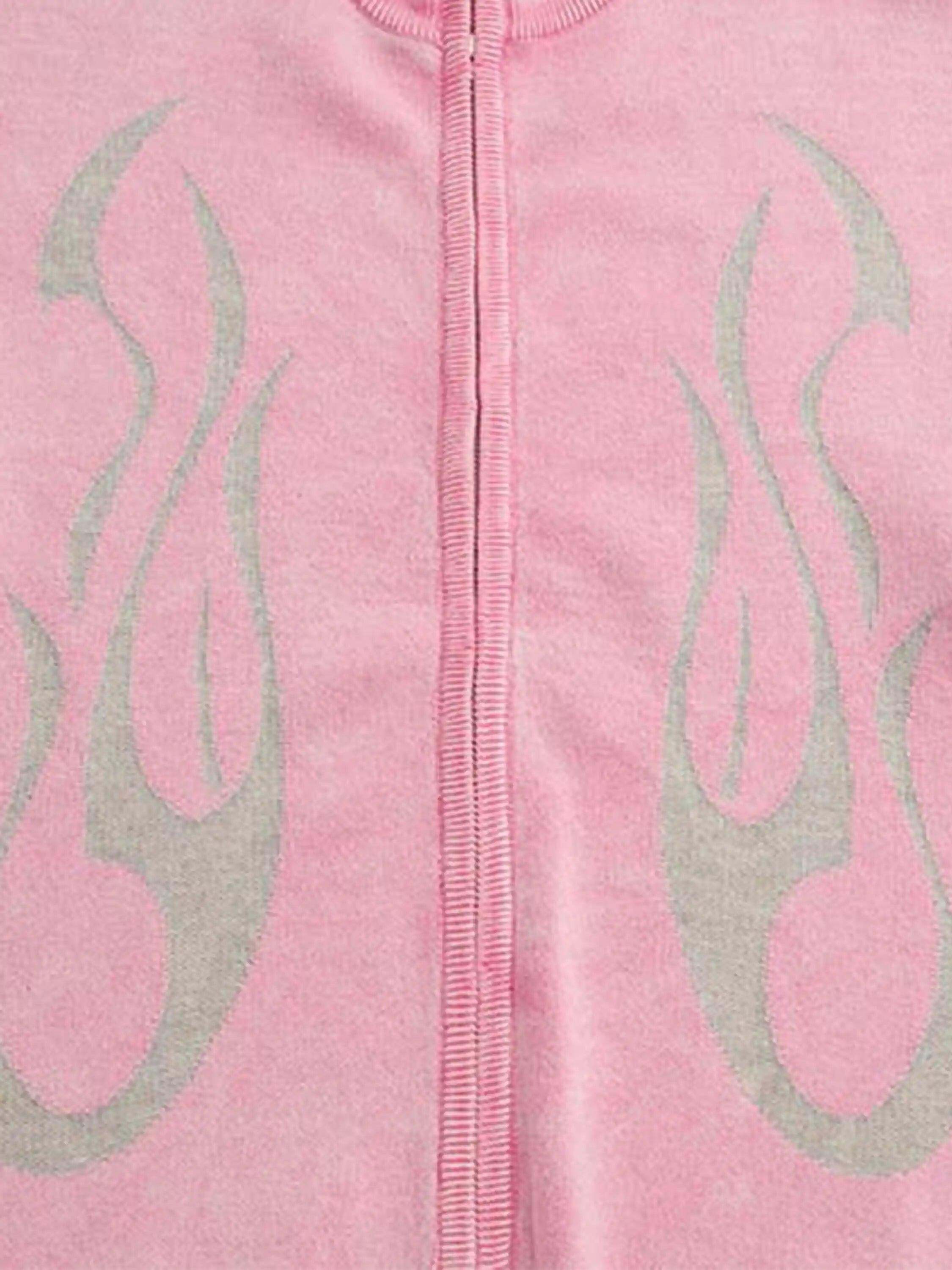 Concert Outfit Vintage Flame Jacquard Stand Collar Cardigan