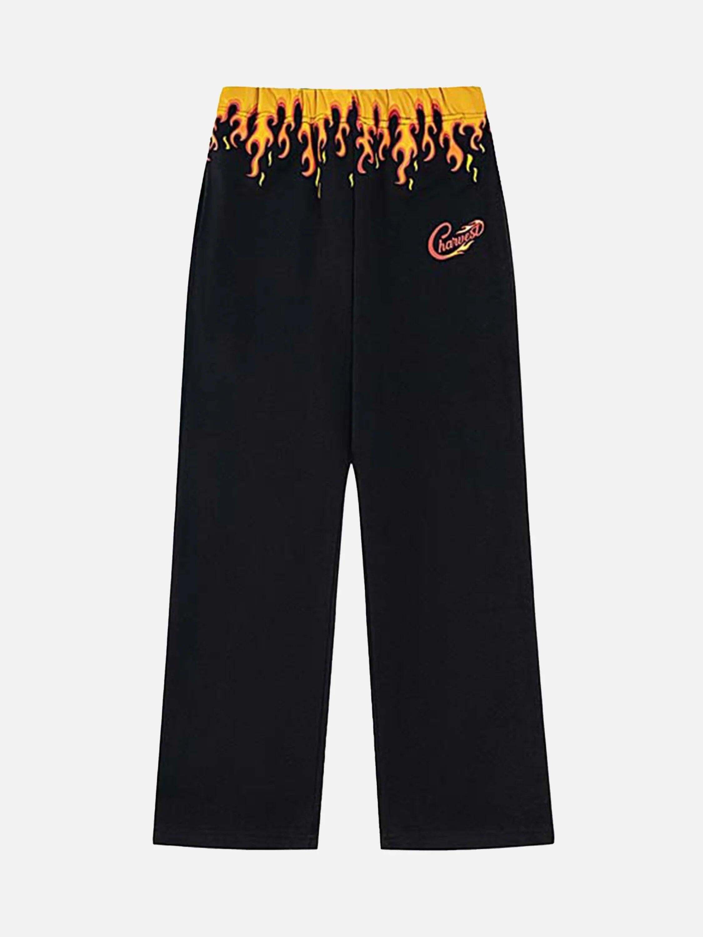 Concert Outfit Vintage Flame Print Sweatpants