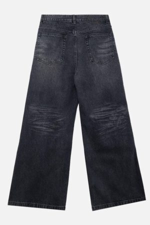 Concert Outfit Vintage Folds Loose Jeans