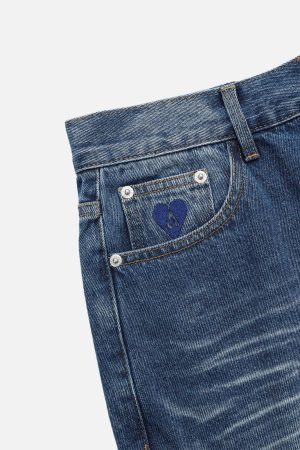 Concert Outfit Vintage Folds Loose Jeans