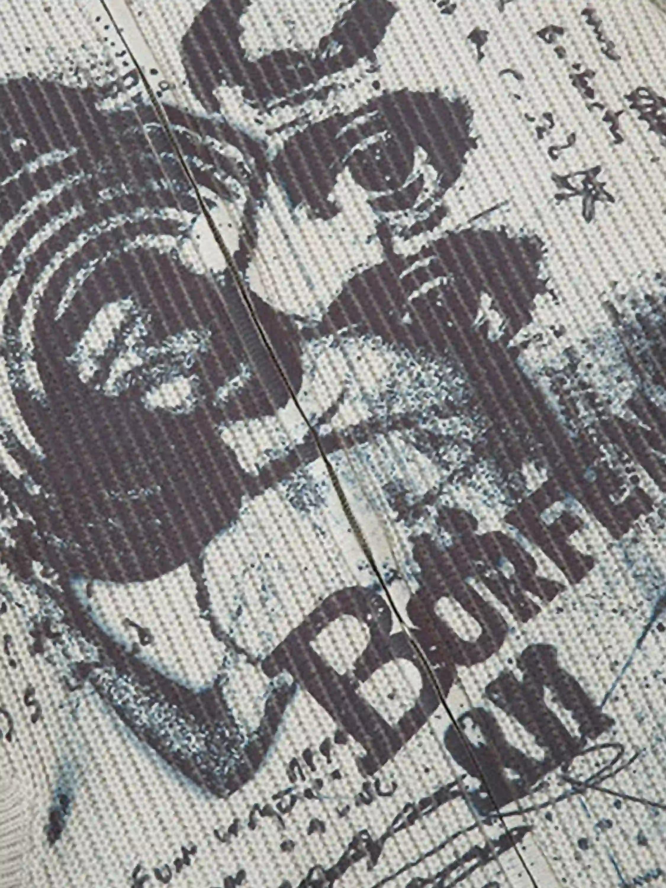 Concert Outfit Vintage Graffiti Zip-Up Cardigan