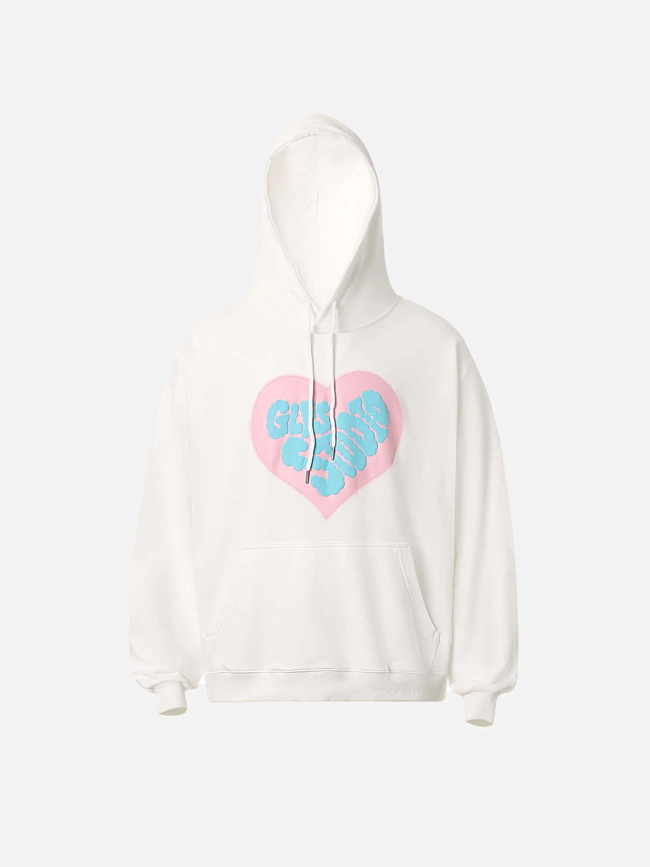 Concert Outfit Vintage Heart Print Hoodie