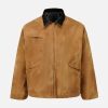 Concert Outfit Vintage Heavy Suede Quilted Work Jacket