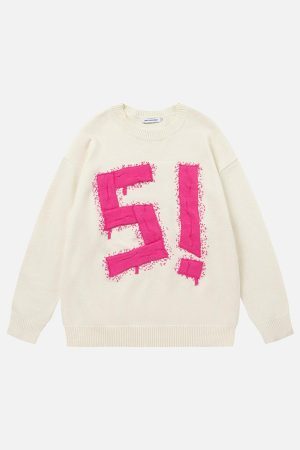 Concert Outfit Vintage High Street Embroidery Sweater
