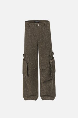 Concert Outfit Vintage High Street Side Big Pocket Pant