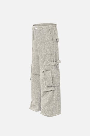 Concert Outfit Vintage High Street Side Big Pocket Pant