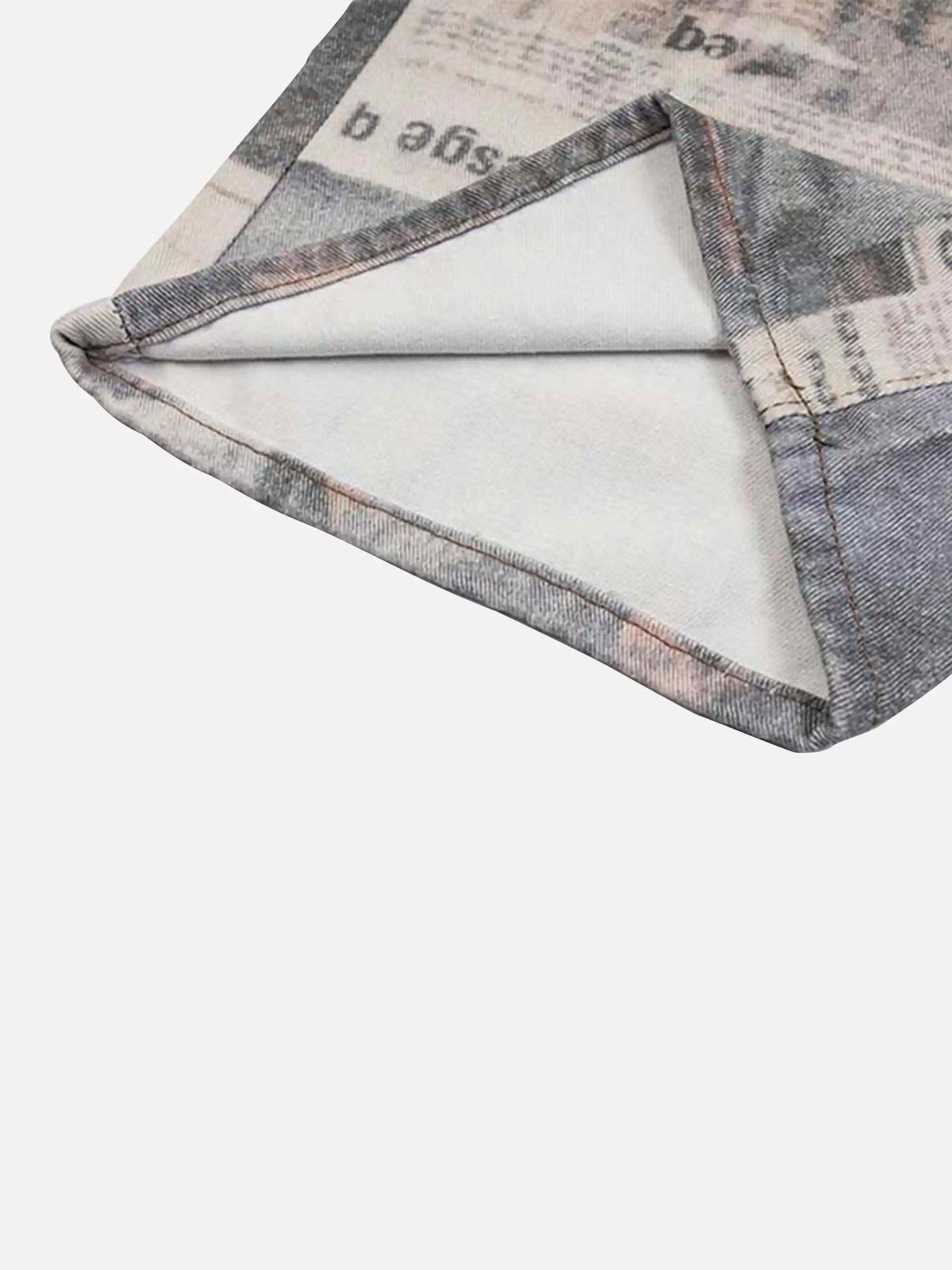 Concert Outfit Vintage Newspaper Digital Print Pants