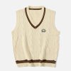 Concert Outfit Vintage Preppy Style Knit Sweater Vest