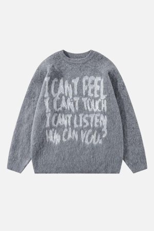 Concert Outfit Vintage Print Letter Sweater