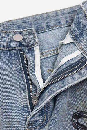 Concert Outfit Vintage Ripped Graffiti Jeans