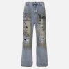 Concert Outfit Vintage Ripped Graffiti Jeans