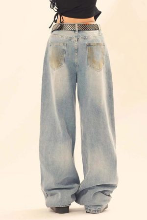 Concert Outfit Vintage Ripped Graffiti Jeans