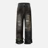 Concert Outfit Vintage Ripped Washed Jeans