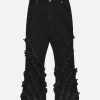 Concert Outfit Vintage Rough Edge Flared Jeans