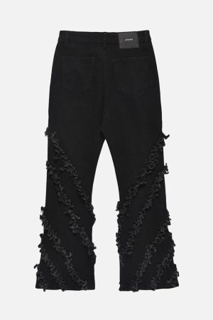 Concert Outfit Vintage Rough Edge Flared Jeans