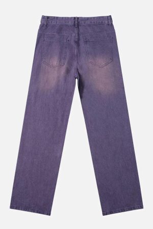 Concert Outfit Vintage Solid Gradient Jeans