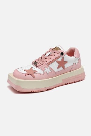 Concert Outfit Vintage Star Patchwork Skate Shoes