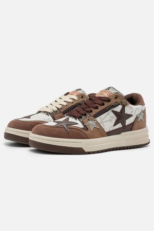 Concert Outfit Vintage Star Patchwork Skate Shoes