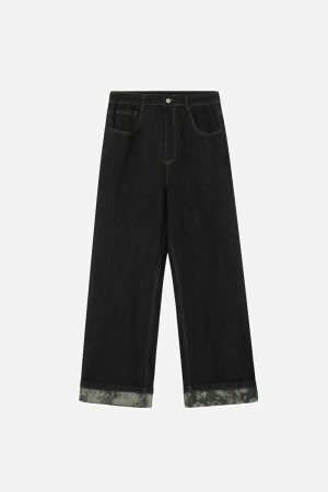 Concert Outfit Vintage Straight Leg Rolled Hem Jeans