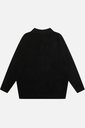 Concert Outfit Vintage street Letter Embroidery Sweater