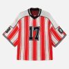 Concert Outfit Vintage Striped Baseball Short-Sleeved Knit Sweater