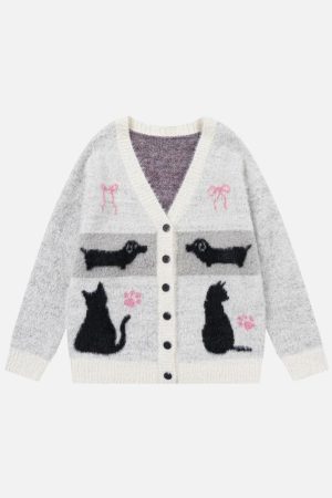 Concert Outfit Vintage Stripes Collision Color Thickened Cardigan