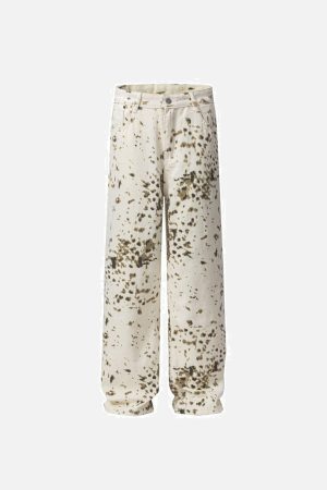 Concert Outfit Vintage Tie-Dye Straight Jeans