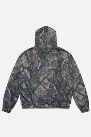 Concert Outfit Vintage Tree Camouflage Full Print Hoodie