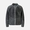 Concert Outfit Vintage Turtleneck Zipper Cardigan