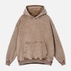 Concert Outfit Vintage Wash Distressed Solid Hoodie