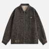 Concert Outfit Vintage Washed Cheetah Denim Jacket