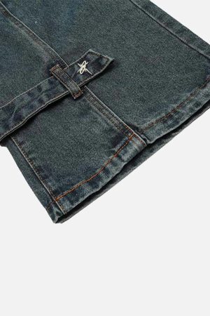 Concert Outfit Vintage Washed Deconstructed Jeans