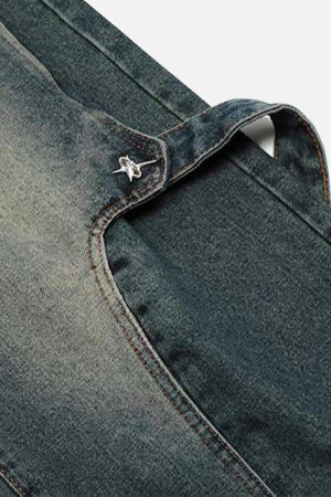 Concert Outfit Vintage Washed Deconstructed Jeans