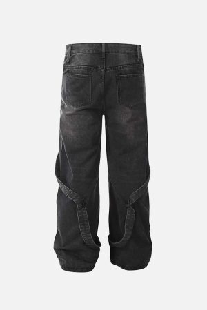 Concert Outfit Vintage Washed Deconstructed Jeans