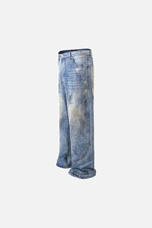 Concert Outfit Vintage Washed Dirty Jeans