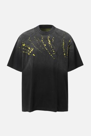 Concert Outfit Vintage Washed Dot Spray T-Shirt