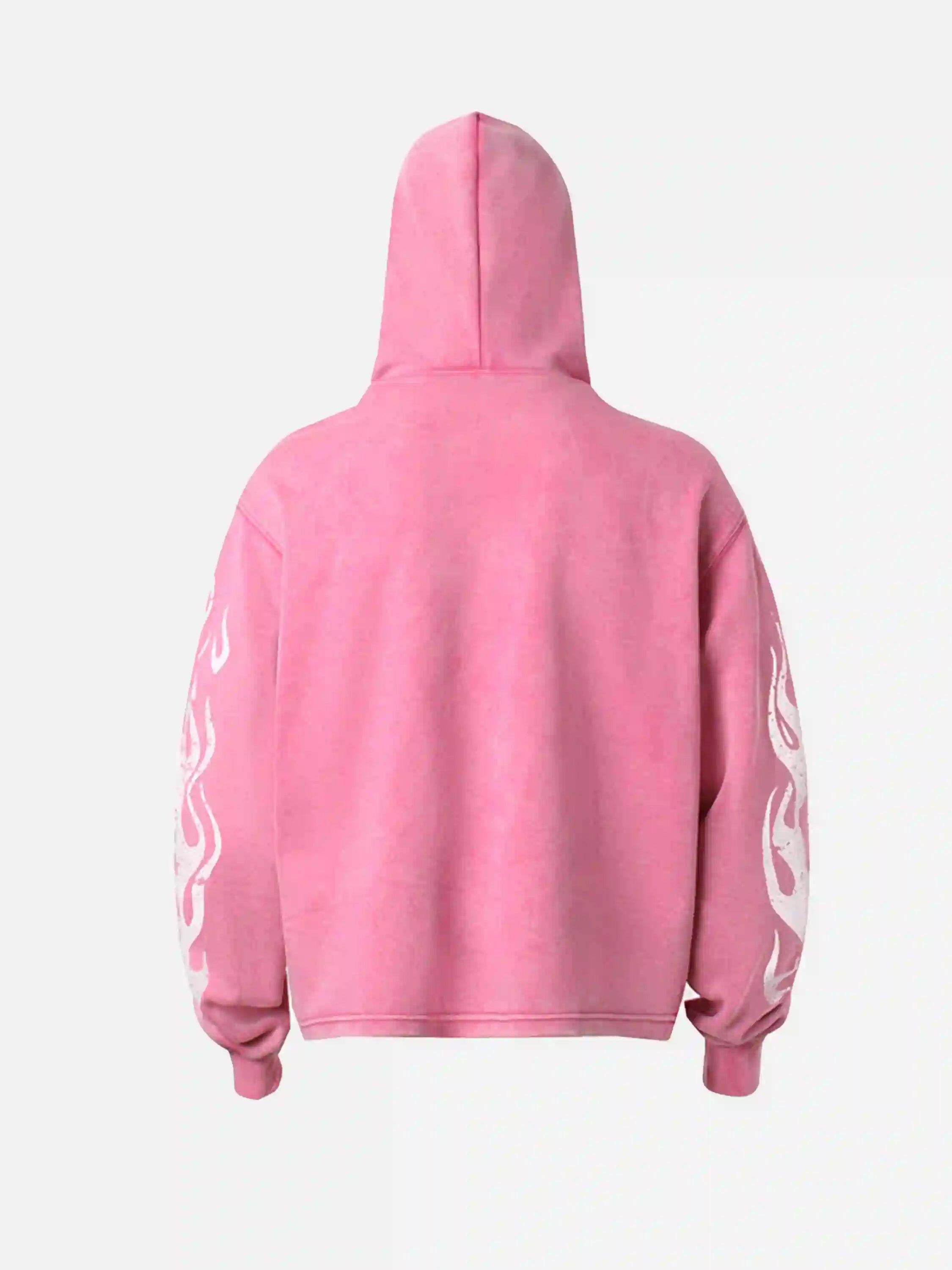 Concert Outfit Vintage Washed Letter Print Hoodie